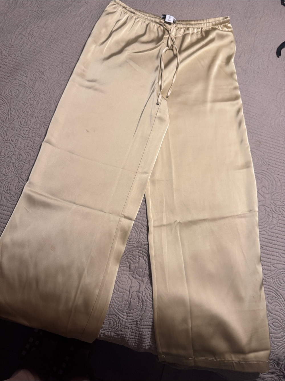 Sincerely Jules Wide-Leg Drawstring Pants in gold